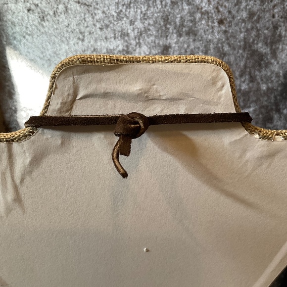 Vintage Graduated Blue and Brown Beaded Necklace on Rawhide - Picture 3 of 5